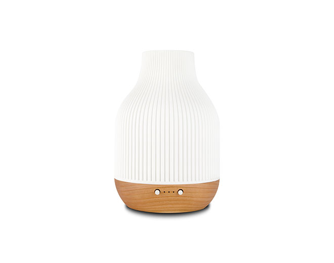Malco-Bamboo Base White Ceramic Electric Ultrasonic Diffuser With Light supplier