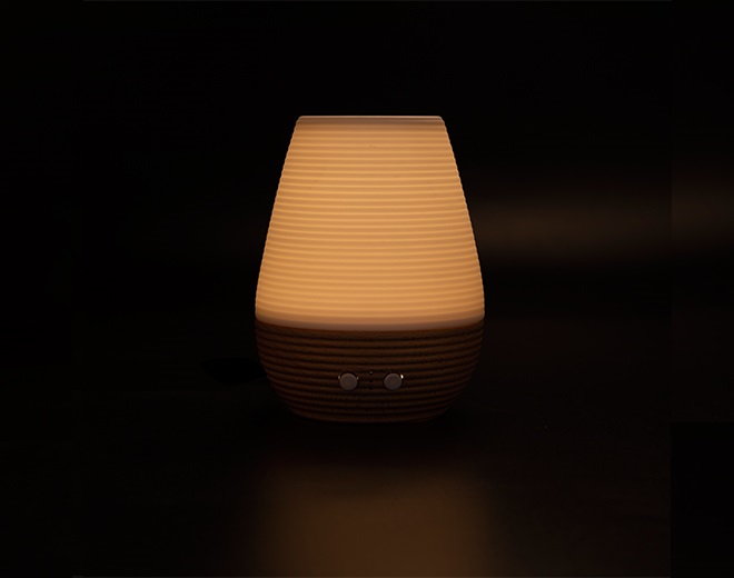 Rita table d'art en bois diffuseur ultrasonore électrique avec lampe