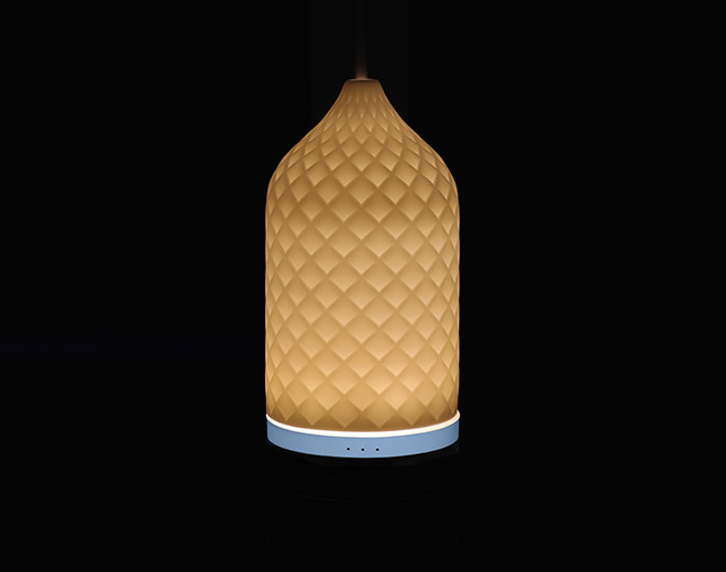 Hiro-Base ABS Couvercle Céramique Diffuseur d'Aromathérapie avec Lumière